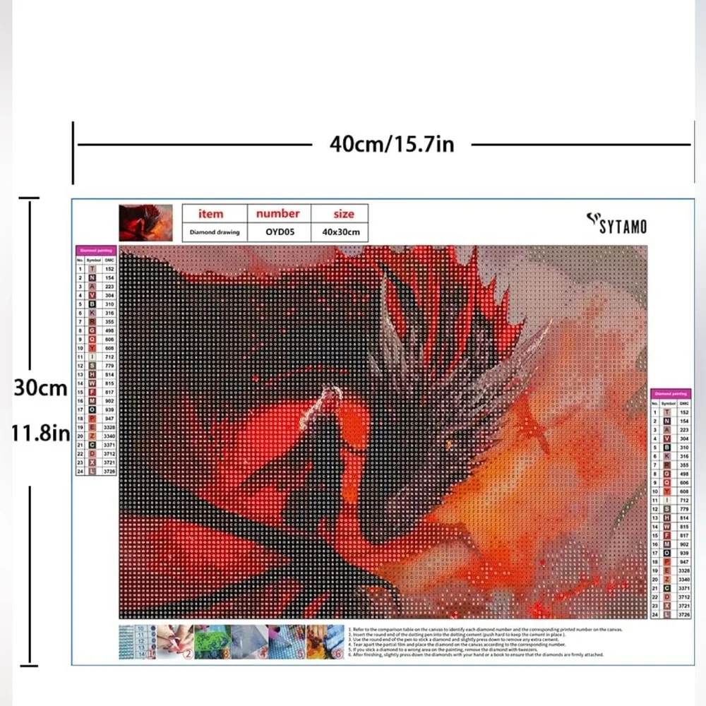 DIY 5D Diamond Painting by Numbers Game of Thrones & Dragon 16×12inch. New!